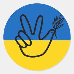 Dust on Ukrainian flag Classic Round Sticker