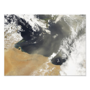 Dust plumes blowing off the north African coast Photo Print