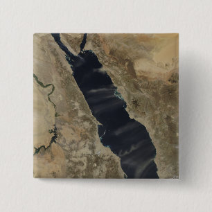 Dust plumes over the Red Sea 15 Cm Square Badge
