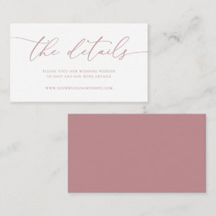 Dust Rose and Gold Minimalist Wedding Enclosure Card