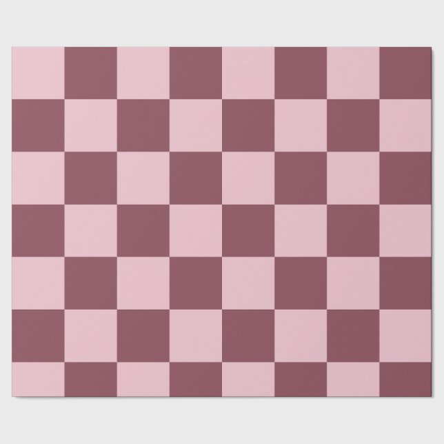 Dust Rose Check Pattern Wrapping Paper (Seam)