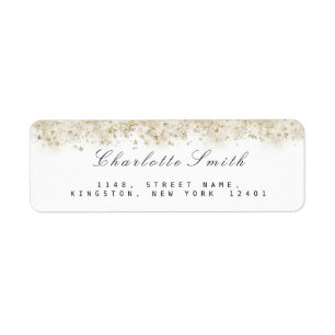 Dust Star Gold White Sepia RSVP Return Address