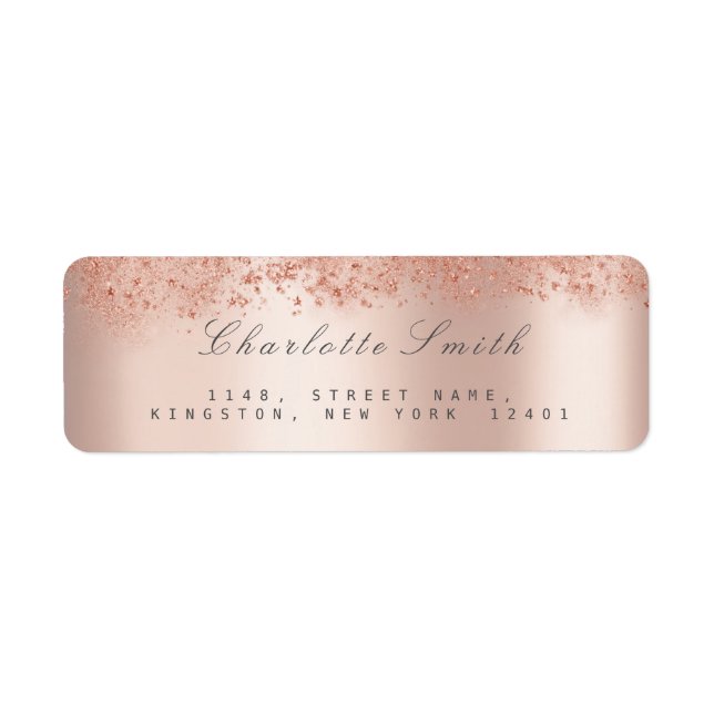 Dust Stars Pink Rose Blush Return Address Labels (Front)