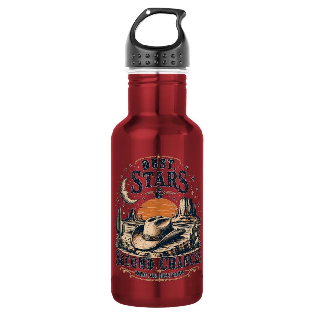Dust Stars Second Chances Western Design 532 Ml Water Bottle (Front)