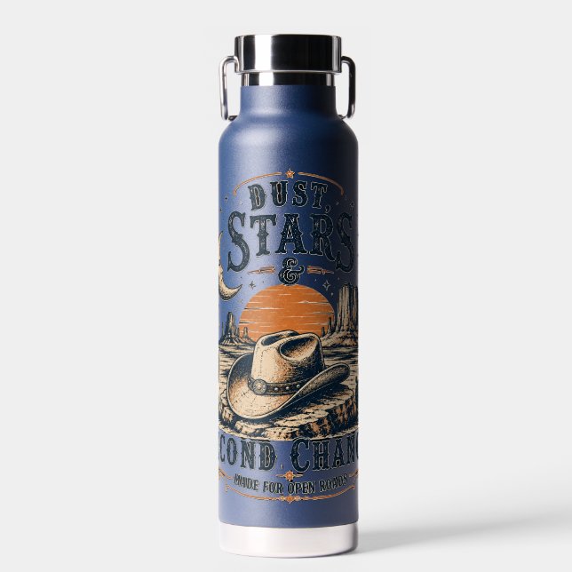 Dust Stars Second Chances Western Design Water Bottle (Front)