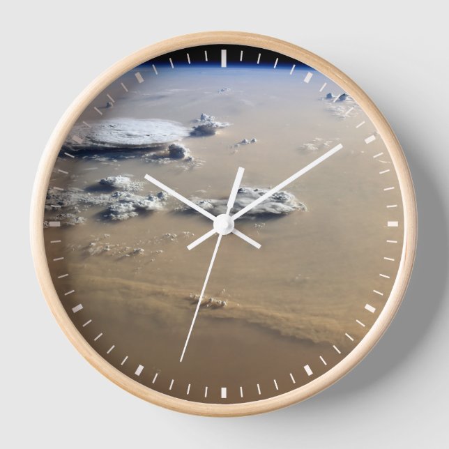 Dust Storm Across The Sand Seas Of Sahara Desert. Clock (Front)