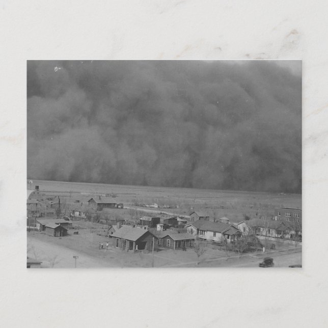Dust Storm in Approching Rolla Kansas in 1935 Postcard (Front)
