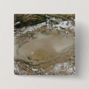 Dust storm in Taklimakan Desert, Western China 15 Cm Square Badge