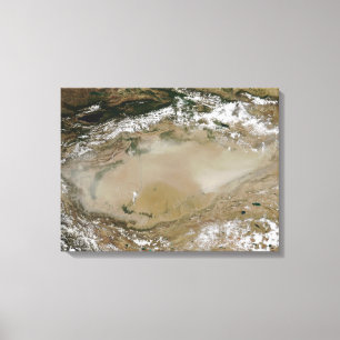 Dust storm in Taklimakan Desert, Western China Canvas Print