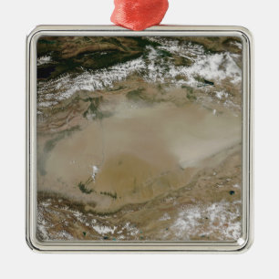 Dust storm in Taklimakan Desert, Western China Metal Tree Decoration