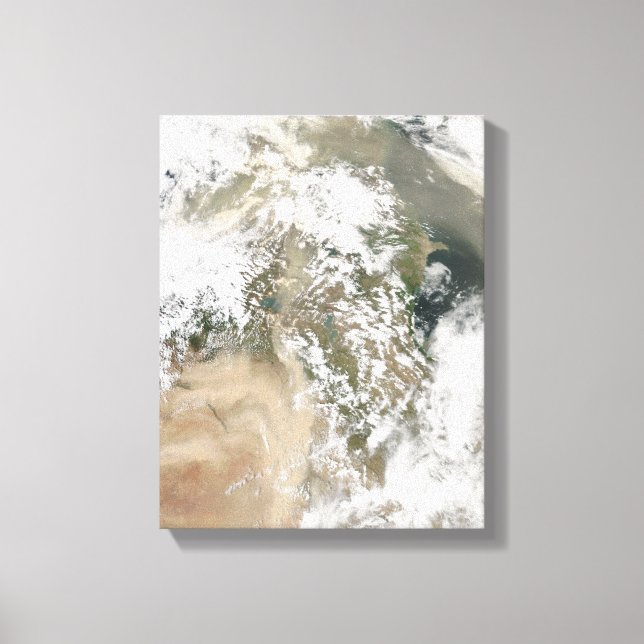 Dust storms over the Middle East Canvas Print (Front)