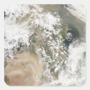 Dust storms over the Middle East Square Sticker