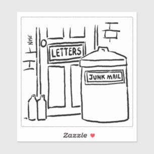 Dustbin Ready for Junk Mail Cartoon.
