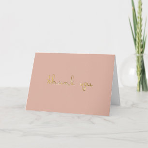 Dusted Rose Gold Embossed-effect Heart Thank You Card