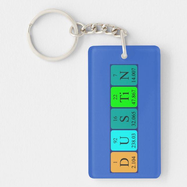 Dustin periodic table name keyring (Front)