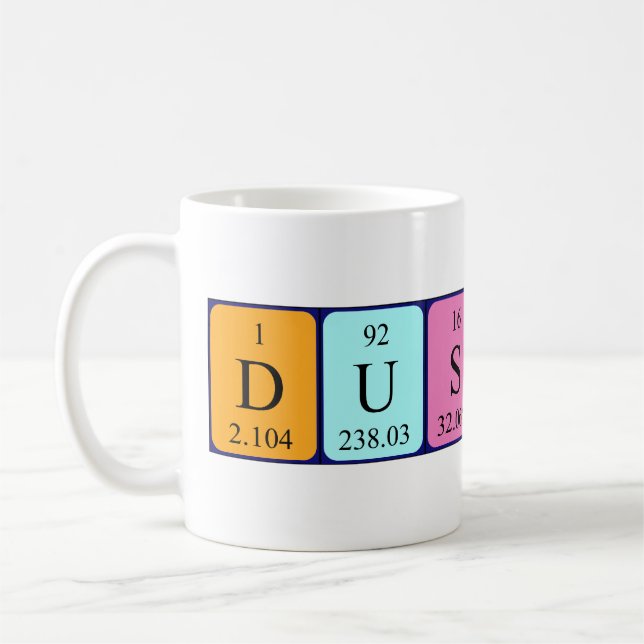 Dustin periodic table name mug (Left)