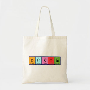 Dustin periodic table name tote bag