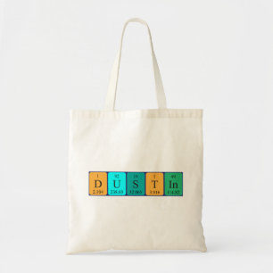Dustin periodic table name tote bag