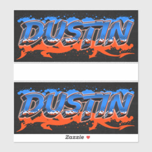 Dustin Vorname Name Graffiti Aufkleber Sticker