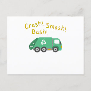 Dusting Car Garbage Man Garbage Collection Dust Postcard