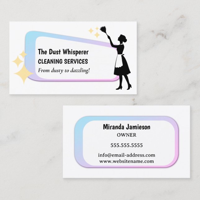 Dusting Maid Professional Home Commercial Cleaning Business Card (Front/Back)