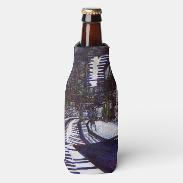 Dusting the Piano Bottle Cooler (Bottle Front)