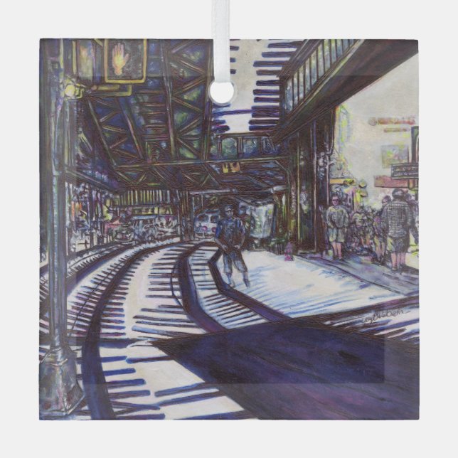 Dusting the Piano Glass Tree Decoration (Front)