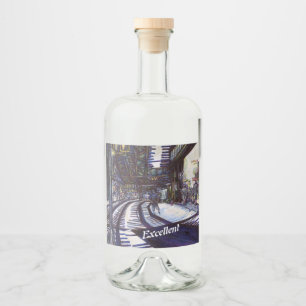 Dusting the Piano Liquor Bottle Label