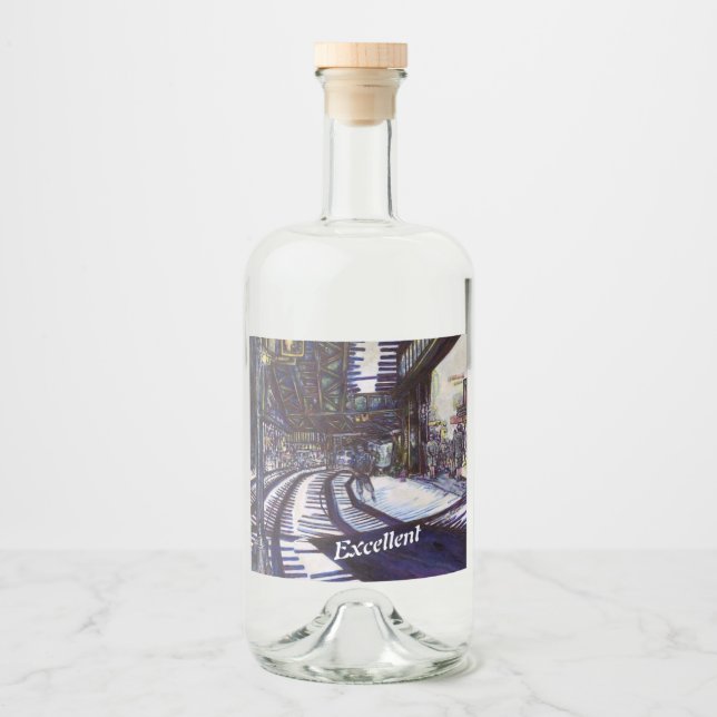 Dusting the Piano Liquor Bottle Label (Front)