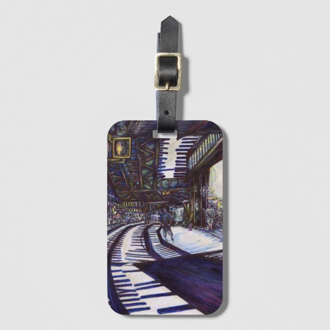 Dusting the Piano Luggage Tag (Front Vertical)