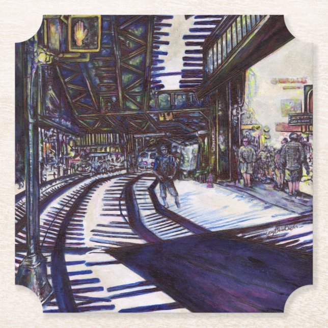 Dusting the Piano Paper Coaster (Front)
