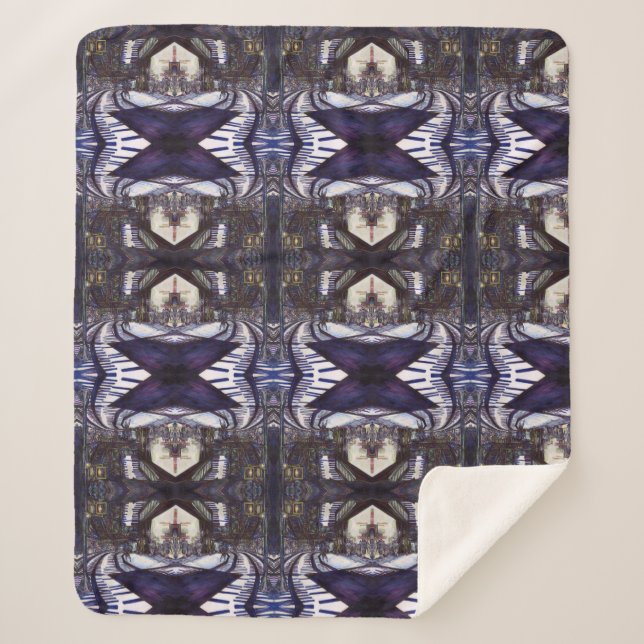 Dusting the Piano Sherpa Blanket (Front)