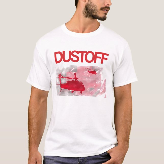 Dustoff Over Flag Theme (Front Only) T-Shirt (Front)