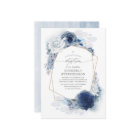 Dusty and Navy Blue Flowers Elegant Modern Baptism