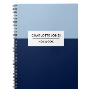 Dusty and Navy Blue Personalised Notebook