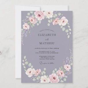 Dusty Antique Rose Wedding Invitation
