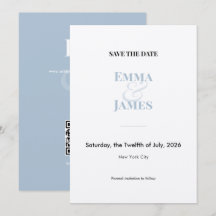 Dusty Blu Two-Tone Ampersand Wedding Save the Date