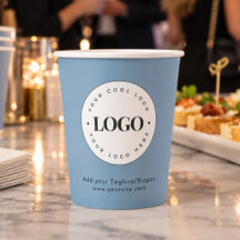 Dusty Blue Add Custom Business Company Logo Party