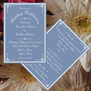 Dusty Blue All In One RSVP Email Website Wedding Invitation