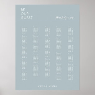 Dusty Blue Alphabetical Wedding Seating Chart