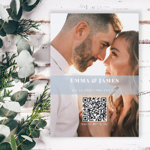 Dusty Blue Ampersand Photo Save the Date Wedding Invitation