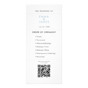 Dusty Blue Ampersand Wedding   Program   QR Code Rack Card