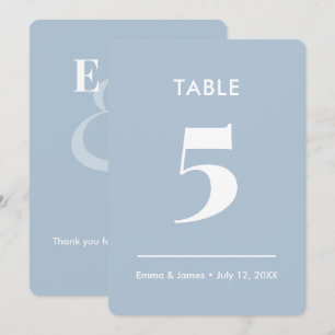 Dusty Blue Ampersand Wedding Table Number