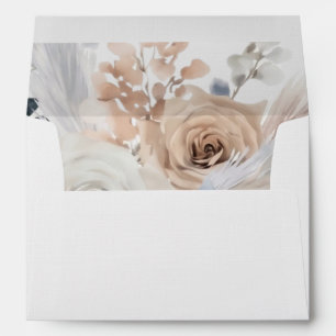 Dusty Blue And Beige Boho Return Address Envelopes