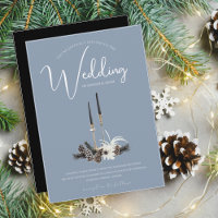Dusty Blue and Black Christmas Candles Wedding
