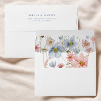 Dusty Blue and Blush Pink Wildflower Wedding