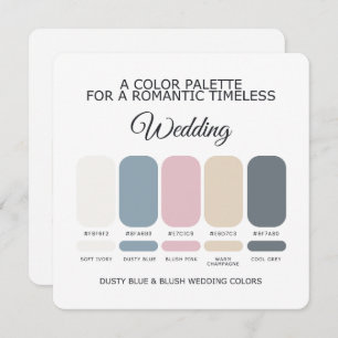 Dusty Blue and Blush Wedding Color Palette Card