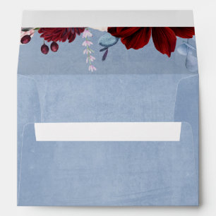 Dusty Blue and Burgundy Envelope