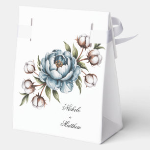 Dusty Blue and Cotton Wedding Party  Favour Box