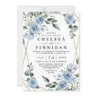 Dusty Blue and Gold Elegant Floral Rustic Wedding